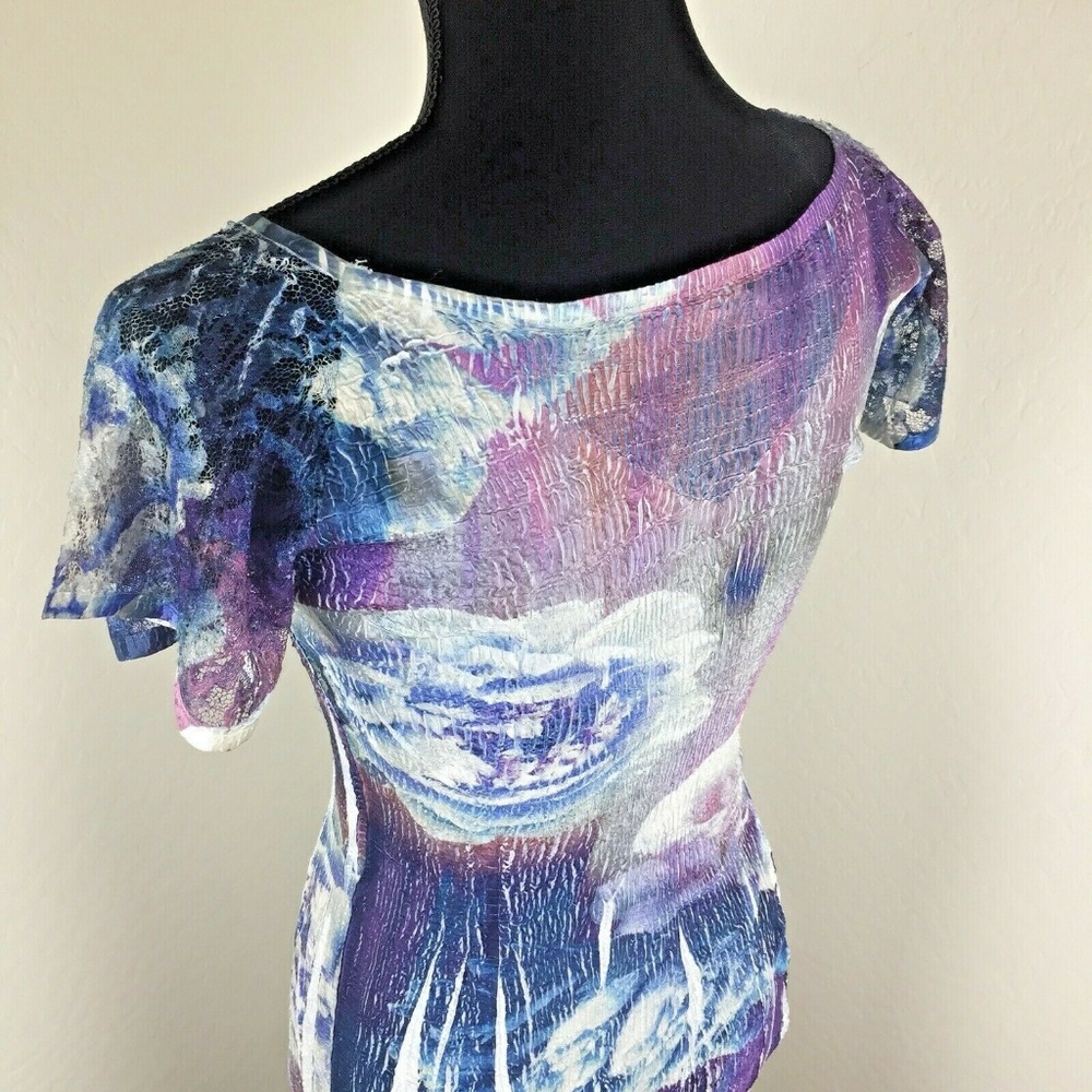 Komarov Floral Chiffon V-Neck Dress - Picture 5 of 8